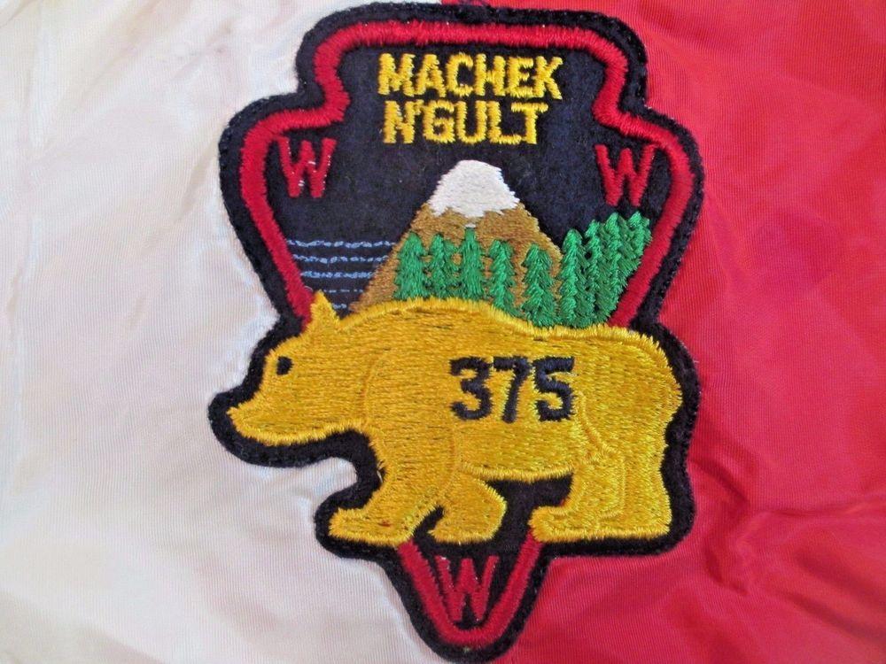 Red White N Logo - BSA Boy Scout OA 375 Machek N'Gult Arrowhead Patch Red White Scarf