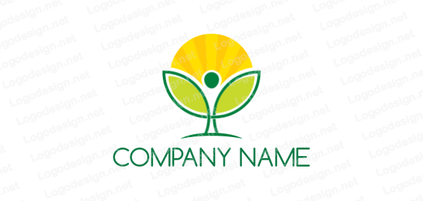 Sun Rays Logo - leaves person with sun rays. Logo Template by LogoDesign.net