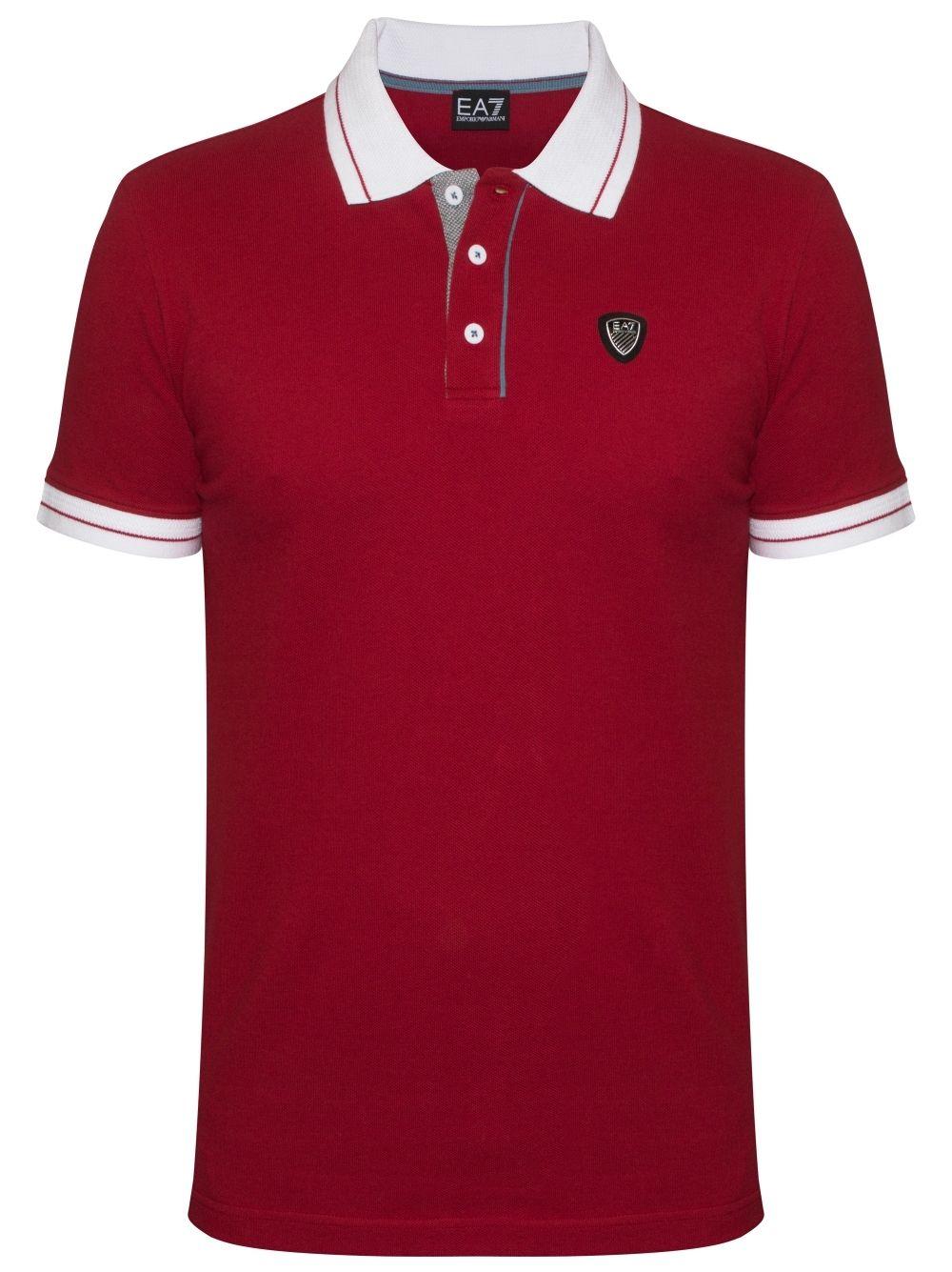 Red Shield Logo - EA7 Red Shield Logo Polo Shirt | Designerwear