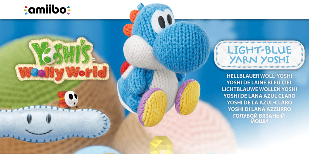 World of Light Blue Logo - Light-Blue Yarn Yoshi | Yoshi's Woolly World Collection | Nintendo