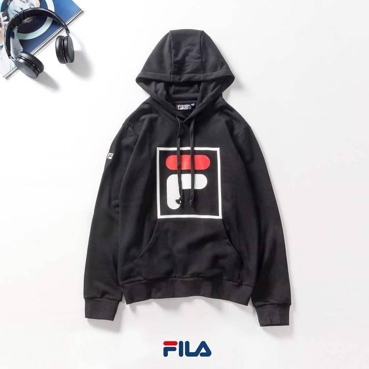 Big F Logo - FILA Big F Letter Logo Black Hoodie for Sale, Best Sweatpants Hot Sale