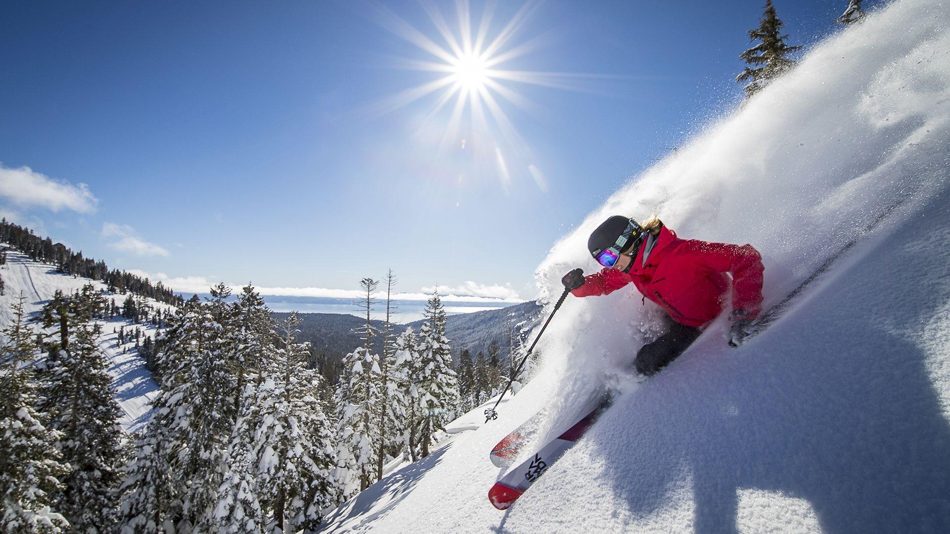 Snow Skier Logo - Squaw Valley Alpine Meadows. Best Lake Tahoe Ski Resorts