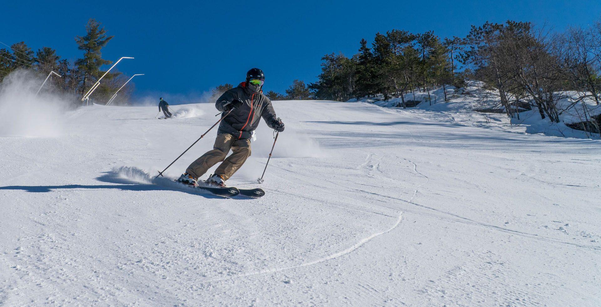 Snow Skier Logo - Cranmore Mountain Resort. North Conway, NH