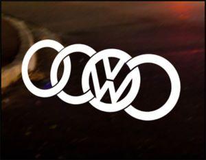 VW Audi Logo - VW AUDI LOGO, Car Decal Vinyl JDM Sticker Golf Dub Euro Polo