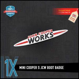 Mini John Cooper Logo - 1X MINI JCW John Cooper Works BADGE Boot Logo Emblem Side COOPER S ...