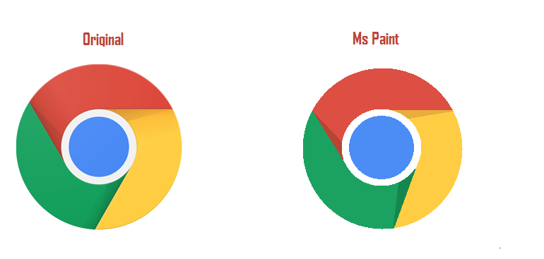Original Google Chrome Logo - I made Google Chrome logo in MS PAINT : mspaint