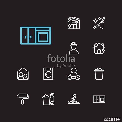 Clear App Logo - Housekeeping icons set. Housekeeping tool and housekeeping icons