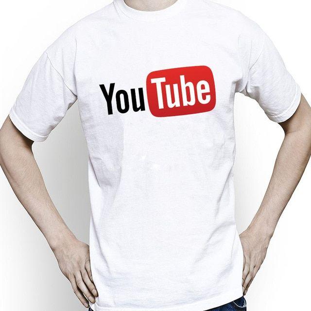 Funny YouTube Logo - New Funny Youtube Logo Black Printed Cotton T shirt Men You Tube Men ...