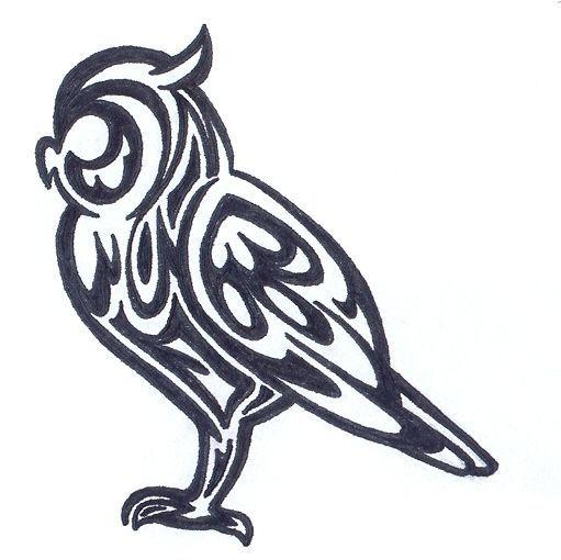 Standing Owl Logo - TATTOO Standing Owl