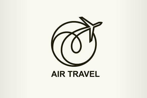 Black Travel Logo - Aviation logo, air travel ~ Logo Templates ~ Creative Market