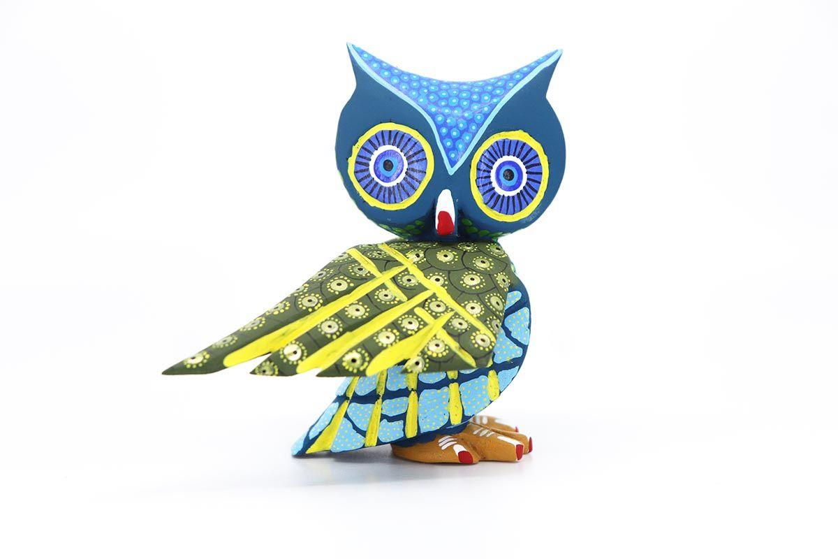 Standing Owl Logo - Turquoise Blue Standing Owl. Tienda Voces de Copal