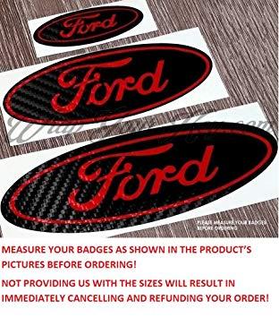 Black and Red S Logo - FULL BADGE SET: Black & Red Carbon Fiber Sticker Decal Overlay FORD ...