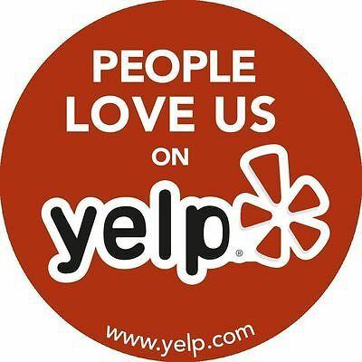 Love Us On Yelp Logo - YELP LOGO STICKER Decal 6 Vinyl Business Sign People Find Us On