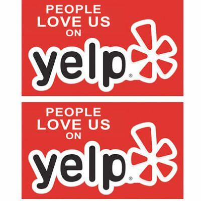 Love Us On Yelp Logo - YELP LOGO STICKER DECAL VINYL BUSINESS SIGN PEOPLE LOVE US ON YELP
