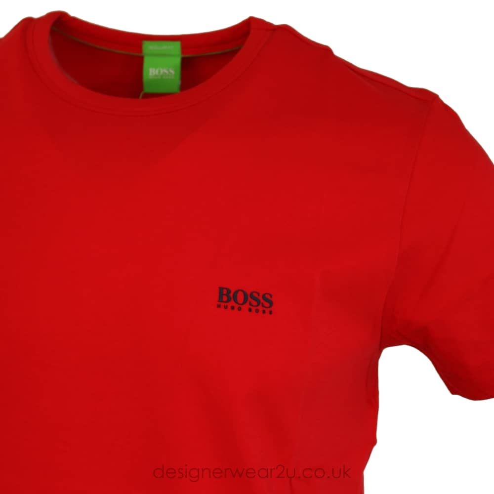 Red T Logo - Hugo Boss Shoulder Logo T Shirt In Red Shirts From DesignerWear2U UK