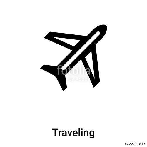 Black Travel Logo - Traveling icon vector isolated on white background, logo concept
