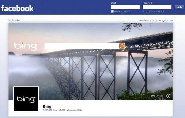 First Bing Logo - Facebook Logout Ads, Bing First to Advertise Tech News