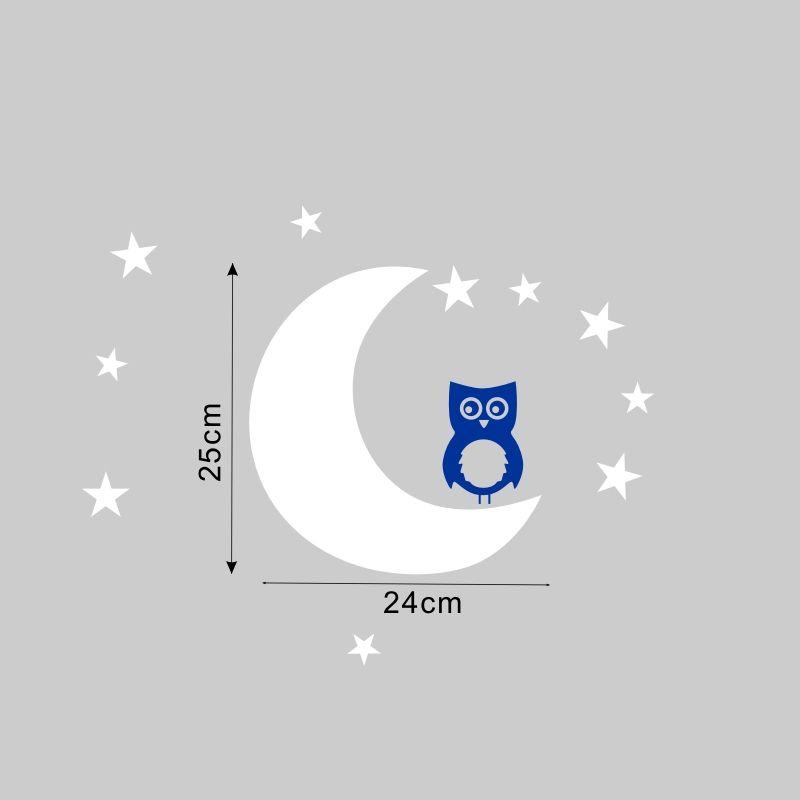 Standing Owl Logo - Owl Standing on the Moon Cartoon Wall Decal for Baby Bedroom ...