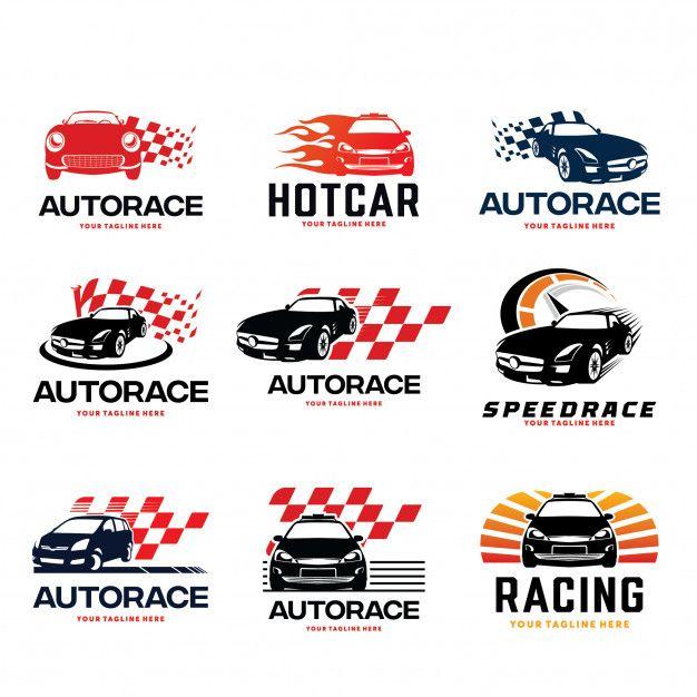 Automotive Racing Logo - Auto car race logo design template set Vector | Premium Download
