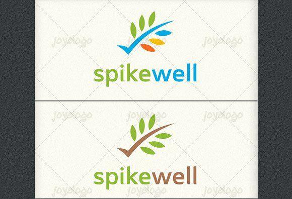 As Check Mark Logo - Whear Spike Checkmark Wellness Logo ~ Logo Templates ~ Creative Market