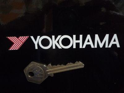 White and Red Y Logo - Yokohama White Cut Text & Red Y Stickers. 4.25