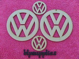 Blank Car Symbols Logo - wooden mdf V W Symbol Logo novelty embellishment craft blank shape 3 ...