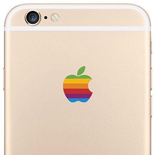 Rainbow Apple Logo - Retro Rainbow Apple Logo Decal iPhone 6 Plus Decal: Amazon.in