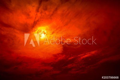 Dark Red Cloud Logo - full blood moon silhouette dark red cloud in night red sky - Buy ...