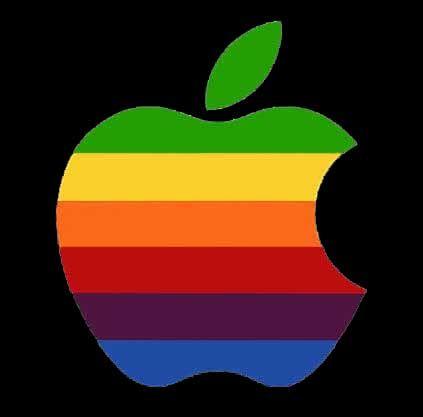 Rainbow Apple Logo - old school rainbow apple logo! | rainbows | Apple logo, Rainbow ...