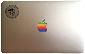 Apple Laptop Logo - Design Art Apple Old Retro Rainbow Multicolour Logo: Amazon.co.uk ...