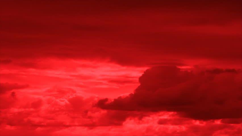 Dark Red Cloud Logo - Dark Clouds On Red Apocalypse Stock Footage Video 100% Royalty