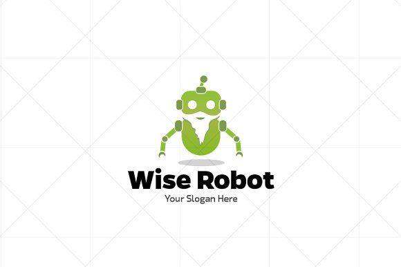 Green Robot Logo - Wise / Smart Robot Logo ~ Logo Templates ~ Creative Market