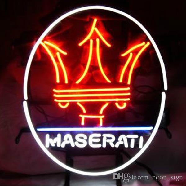 Neon Company Logo - 2019 Maserati European Auto Logo Neon Sign Company Store Shop ...