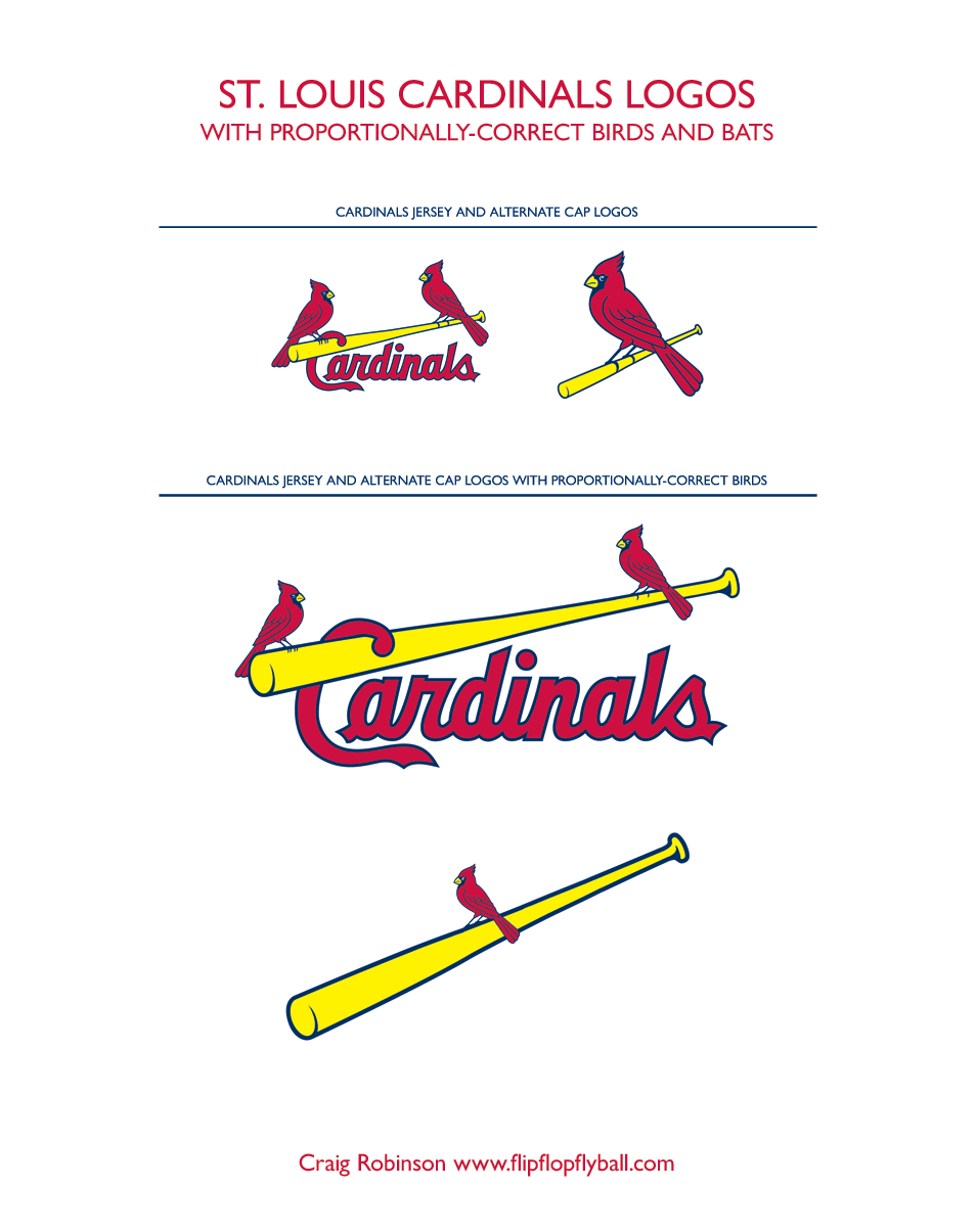 The Birds On Bat Cardinals Logo - Old Time Family Baseball — St. Louis Cardinals Logos with ...