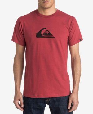 Red Wave Mountain Logo - Quiksilver Men's Mountain And Wave Logo T Shirt M. Graphic