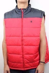 Small Red C Logo - Champion Mens Zip Up Vest Small C Logo Red / Black | eBay