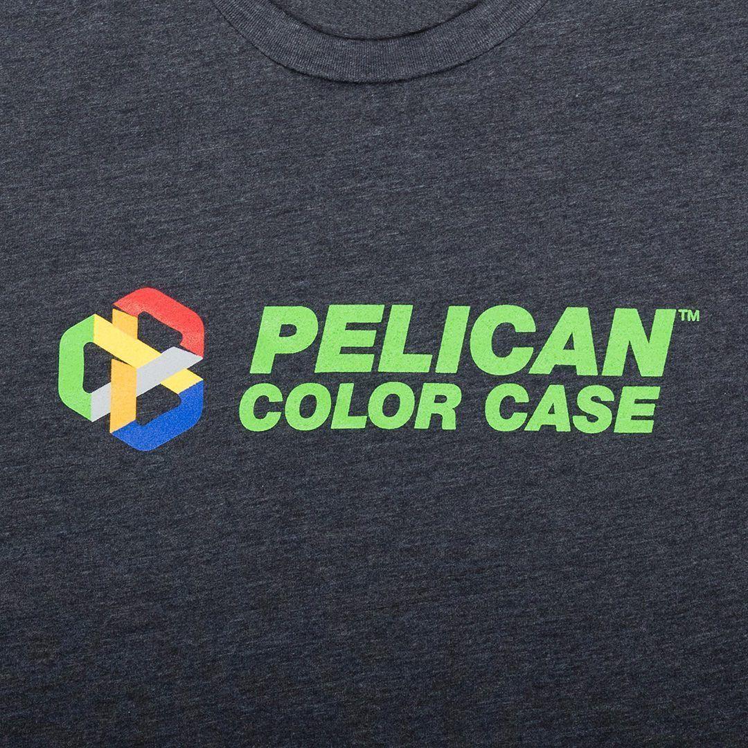 Green and Gray Logo - Pelican Color Case Logo T-Shirt, Charcoal Gray, Cotton-Poly Blend