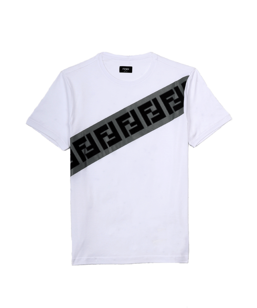 Diagonal Check with Nike Logo - Fendi Diagonal Logo Print T-Shirt