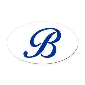 B in Blue Oval Logo - Letter B Car Magnets