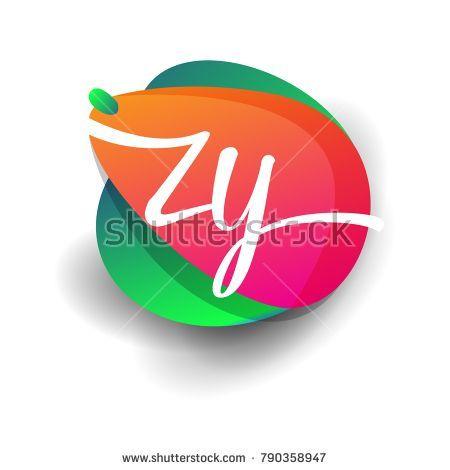 Zy Logo - Letter ZY logo with colorful splash background, letter combination ...