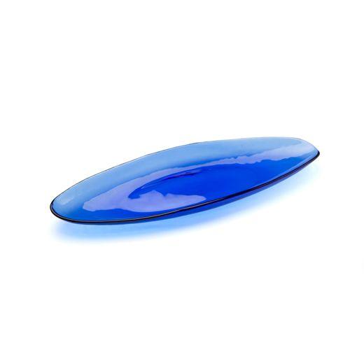 B in Blue Oval Logo - Cobalt Blue Oval Platter B Seated