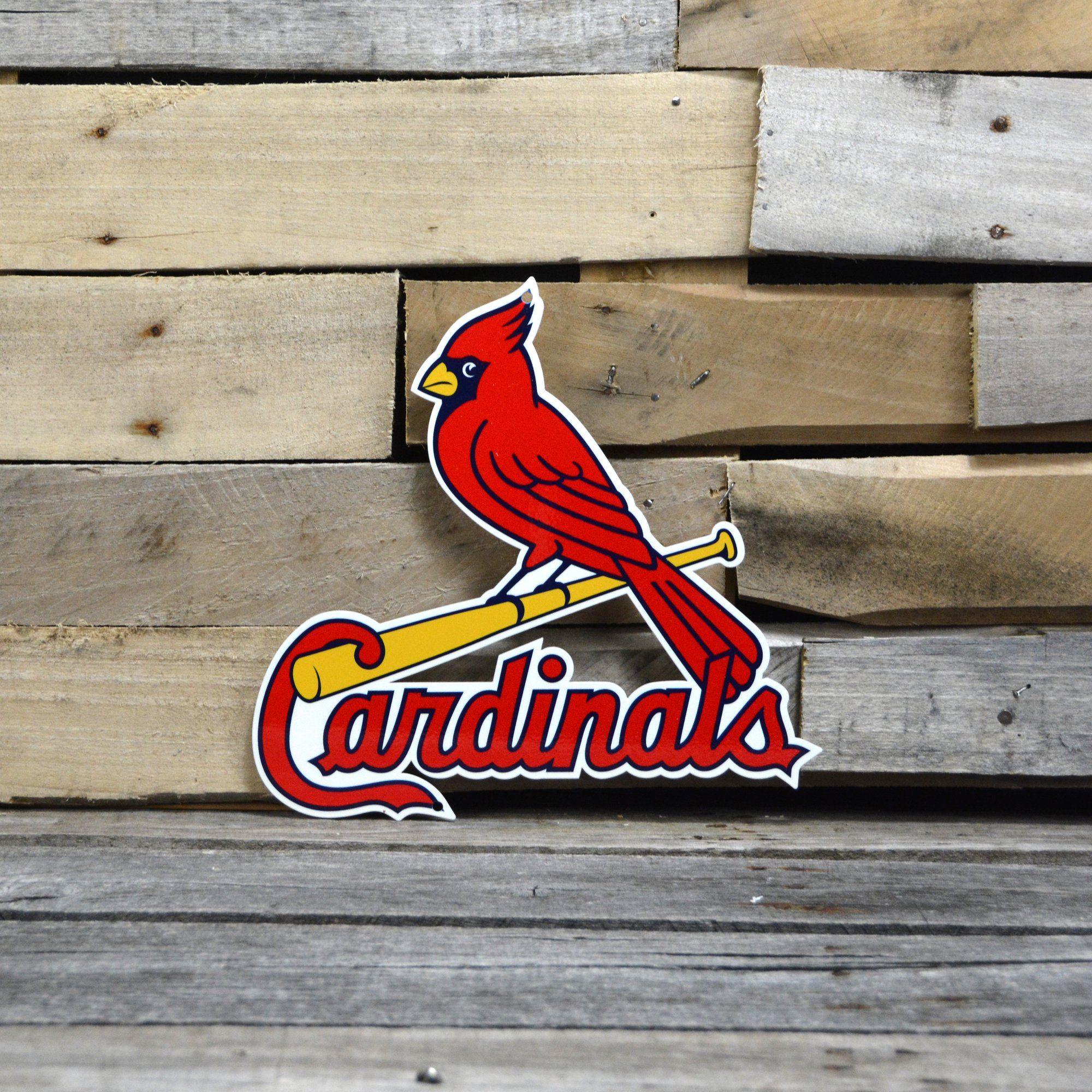 The Birds On Bat Cardinals Logo - MLB St. Louis Cardinals Bird on Bat Metal Logo - authenticstreetsigns