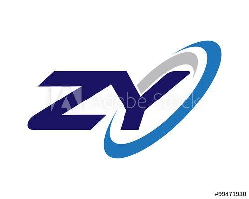 Zy Logo - ZY Letter Swoosh blue Logo - Buy this stock vector and explore ...