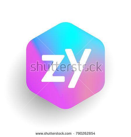 Zy Logo - Letter ZY logo in hexagon shape and colorful background, letter ...