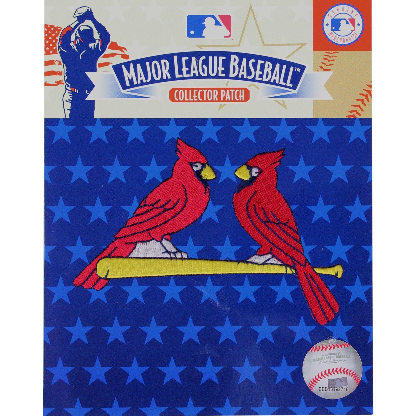 The Birds On Bat Cardinals Logo - St. Louis Cardinals Team Red Birds On Bat Logo Sleeve Patch Jersey ...