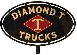 Diamond T Logo - Diamond T Trucks Curb Sign | Antique Porcelain Signs