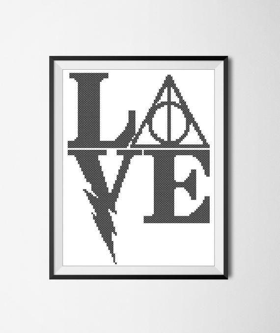 Harry Potter Logo - BOGO FREE Harry Potter Logo LOVE original pattern | Etsy