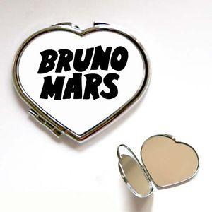 Bruno Mars Logo - Heart / Square Bruno Mars Logo Name Compact Makeup Handbag Mirror ...
