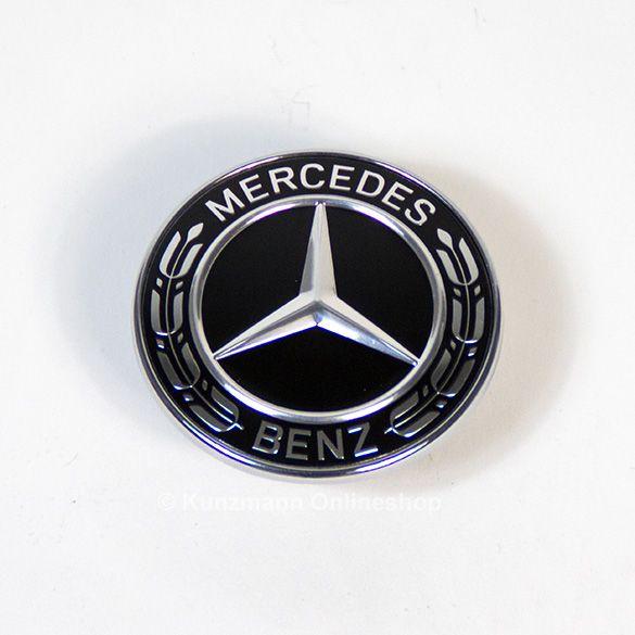 Benz Black Logo - Front Emblem Black Bonnet Genuine Mercedes Benz
