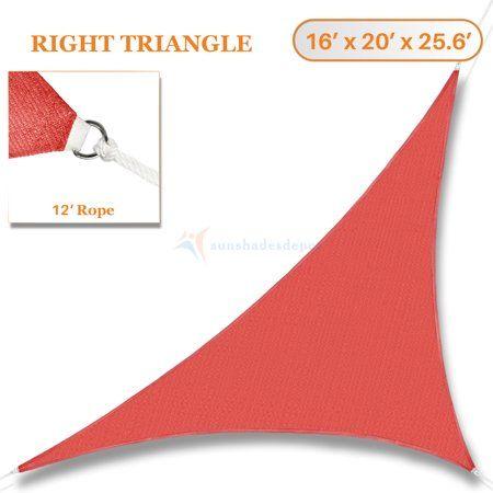 Right Triangle Red Logo - Sunshades Depot 16' x 20' x 25.6' Sun Shade Sail Right Triangle ...
